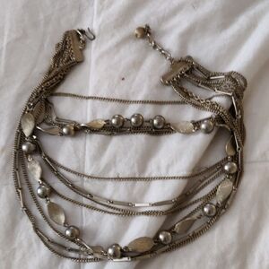Elegant Silver Multi-Layer Necklace